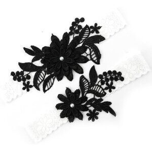 🆕Women Black Garters Bride Wedding Garter Thigh Wedding Garter Set for Brid